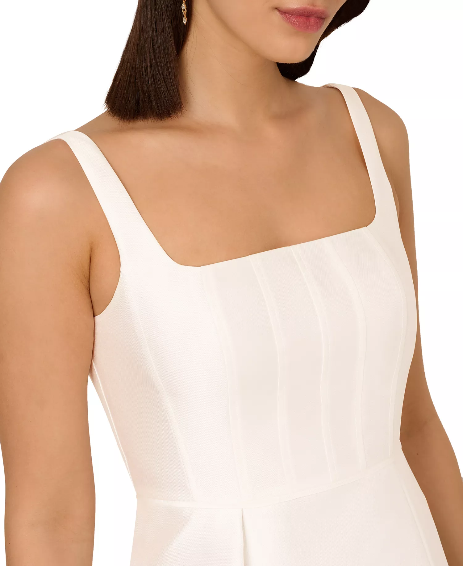 Elegant Square Neckline Dress for Evenings - View 3