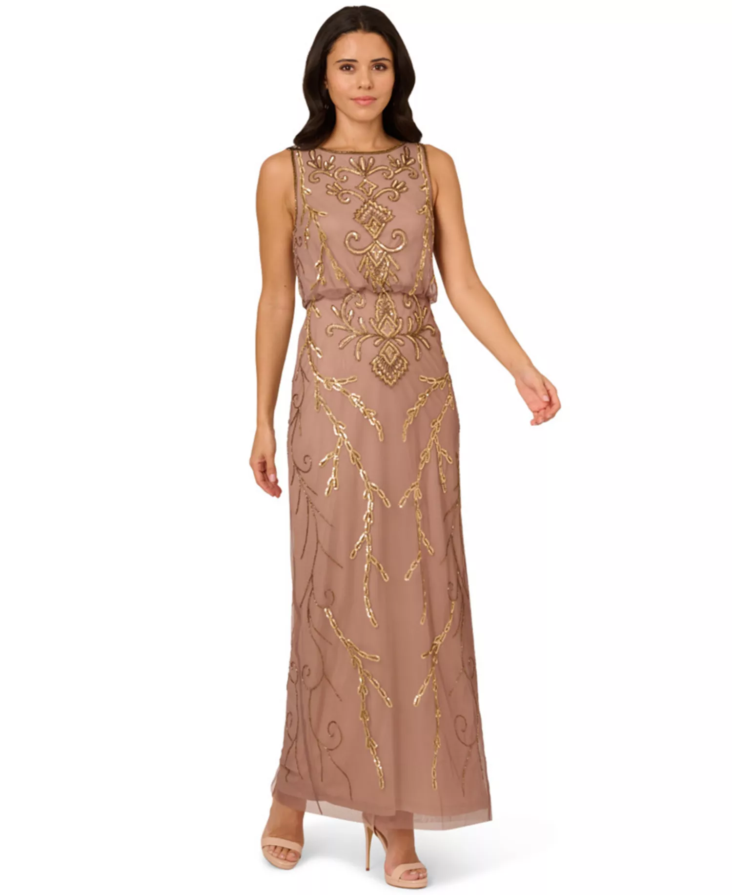 Refined Sleeveless Embellished Gown