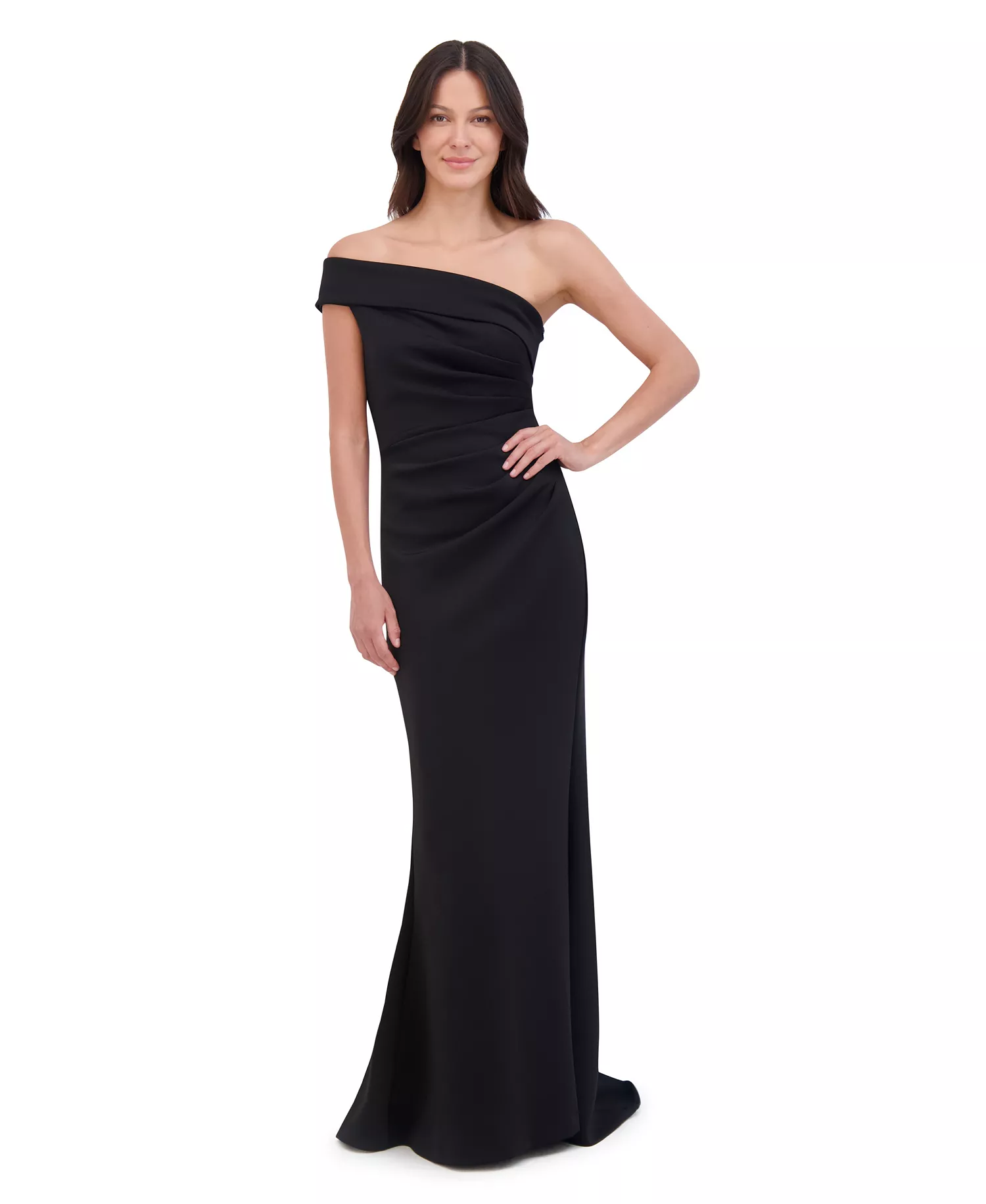 Elegant One-Sided Draped Formal Dress
